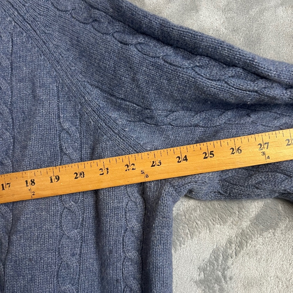 Brooks Brothers 346 Mens Cable Knit Sweater Blue Wool Nylon Blend Size XL - Picture 3 of 10